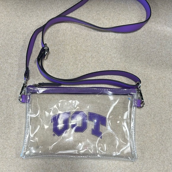 TCU Clear Purse Crossbody Strap Texas Christian University Football Stadium Bag - Picture 2 of 2